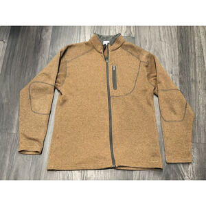Columbia Titanium Mens Full-Zip Brown Sweater Knit Large